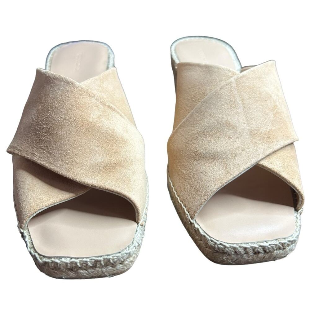 Vince Gaelan Suede Crossover Strap Espadrille Wedge Peep Toe Heels NEW 11 - Picture 3 of 11